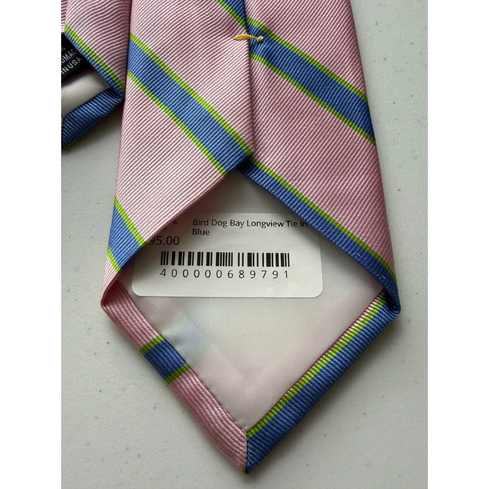 NWT Peter Blair 100% Silk Pink Blue Stripe Tie Men's Necktie Preppy‎